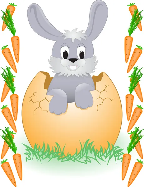 Easter Bunny in the carrot frame — Stock Vector