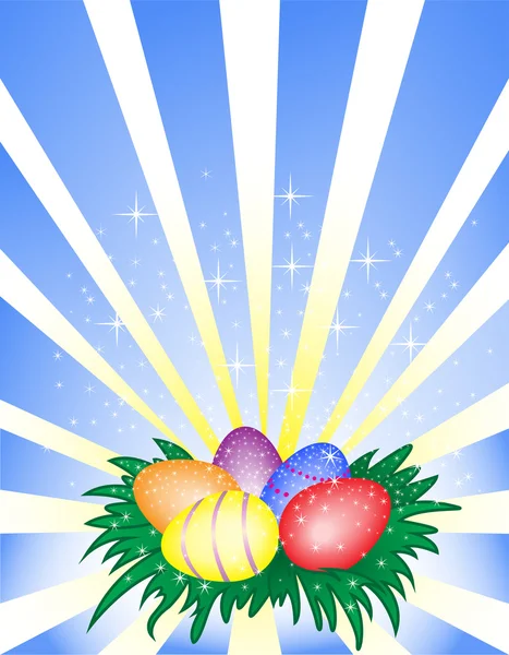 Oeufs de Pâques sur le fond brillant — Image vectorielle