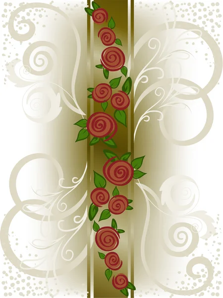 Вертикальная лента с розами — стоковый вектор