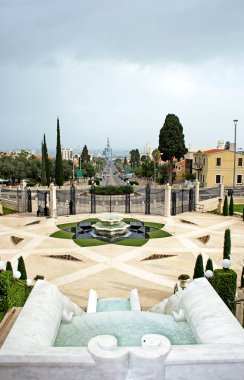 Panorama haifa şehir ve bahai Bahçe