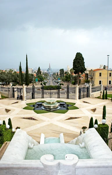 Panorama da cidade de Haifa e Jardim Bahai — Fotografia de Stock
