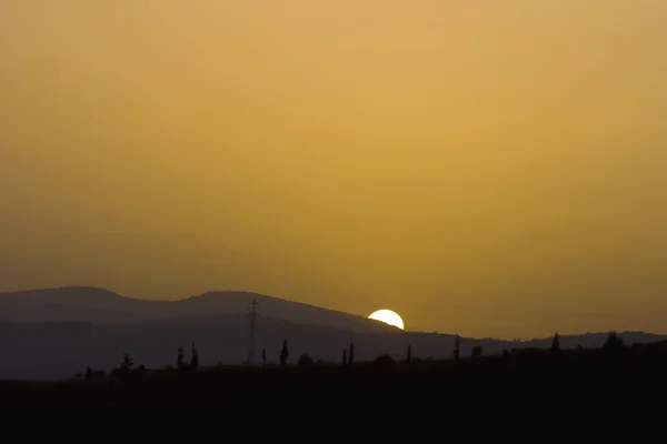 Zlatý Západ Slunce Galileji Horách Izrael — Stock fotografie