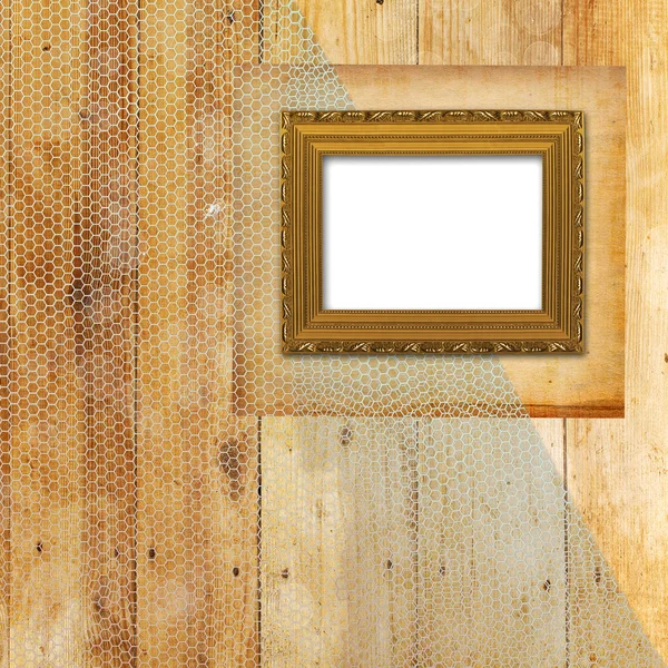 Oude kamer, grunge interieur met frames in barokke stijl — Stockfoto