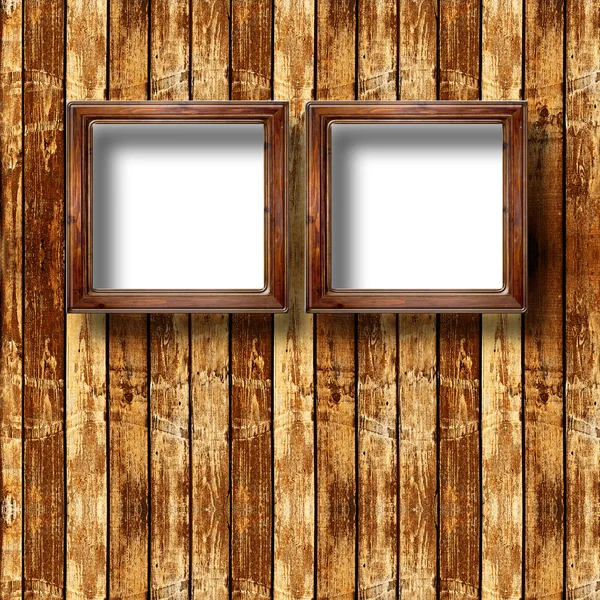 Old grunge room with wooden picture frames in Victorian style — Stock Photo, Image