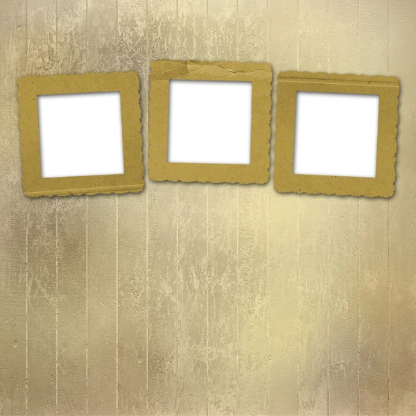 Old grunge frames on the abstract paper background — Stock Photo, Image
