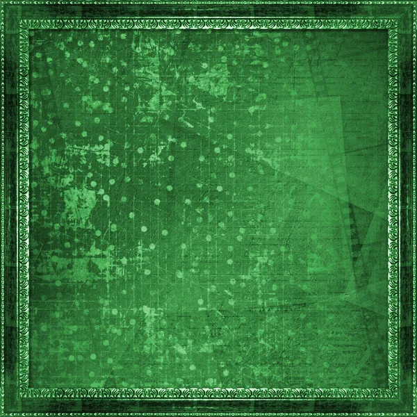 Grunge green abstract paper design in scrapbooking style — Stock Photo, Image