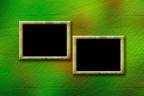 Гранжеві рамки для запрошення на вінтажний зелений абстрактний б — стокове фото