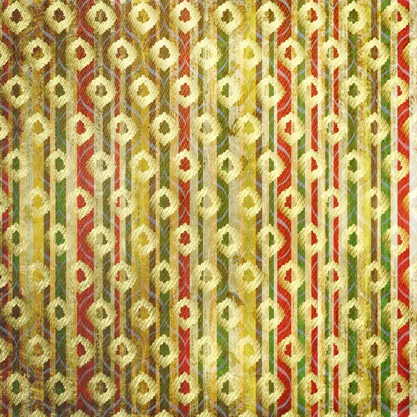Grunge striped sfondo multicolore con ornamento antico — Foto Stock