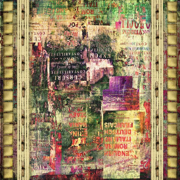 Grunge abstrakt bakgrund med gamla sönderrivna affischer — Stockfoto