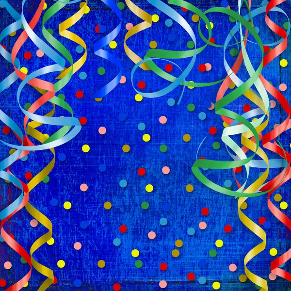Fond rouge abstrait avec banderoles et confettis — Photo