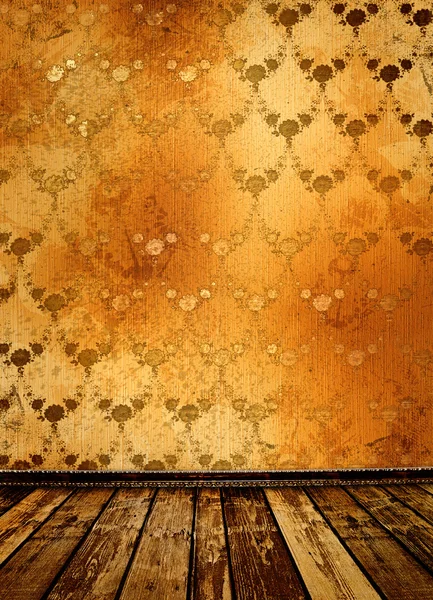 Molduras de ouro velho estilo vitoriano na parede na sala — Fotografia de Stock