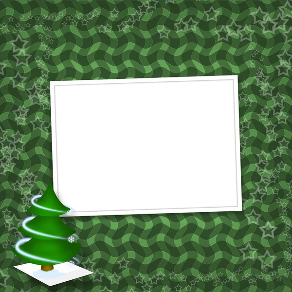 Kaart voor heilwens met kerstboom en sterren — Stockfoto