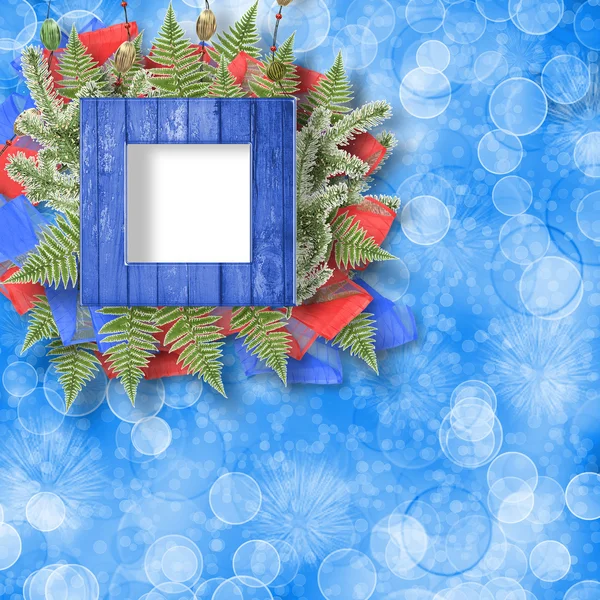 Carta per congratulazioni con albero di Natale e stelle — Foto Stock