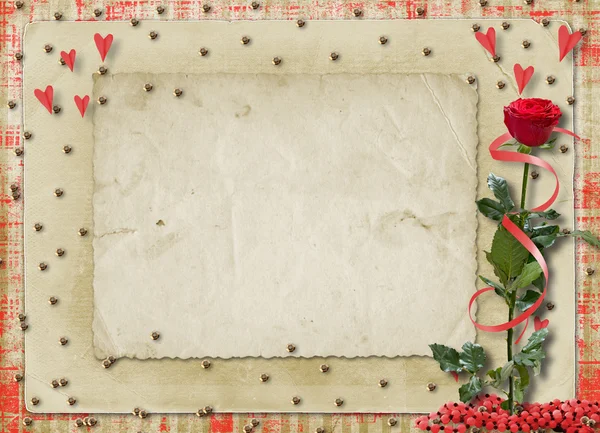 Carta Congratulazioni Con Albero Natale Stelle — Foto Stock