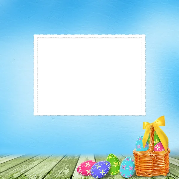 Sfondo Pastello Con Uova Colorate Celebrare Pasqua — Foto Stock