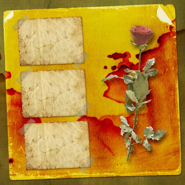 お祝いの赤いハートと赤いバラの招待状カード — ストック写真