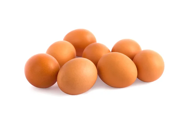 Eier isoliert auf weißem Hintergrund in Nahaufnahme — Stockfoto