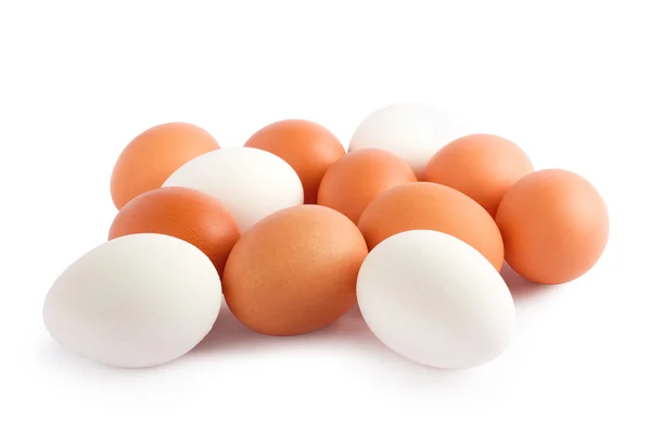 白い背景で隔離の卵をクローズ アップ — ストック写真