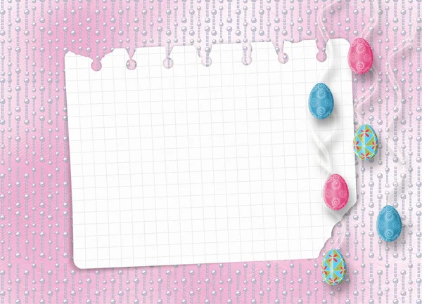 Pastel background with colored eggs to celebrate Easter — Stock Photo, Image