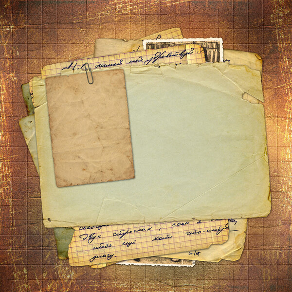 Abstract ancient brown background in scrapbooking style