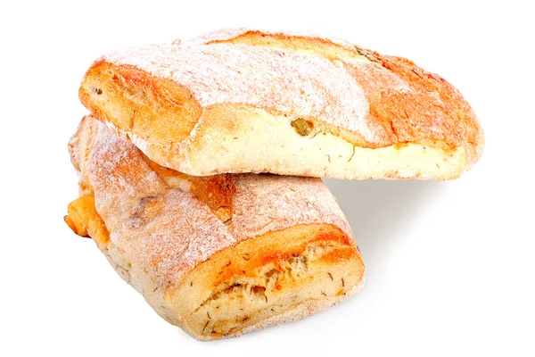Pão de centeio e farinha de trigo de uma moedura áspera — Fotografia de Stock