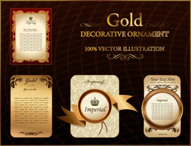 Gold vitnage label decorative ornament clipart