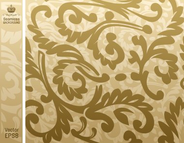 Seamless backgroung floral beige clipart