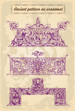 Gold ornaments frames. Vector ancient set clipart