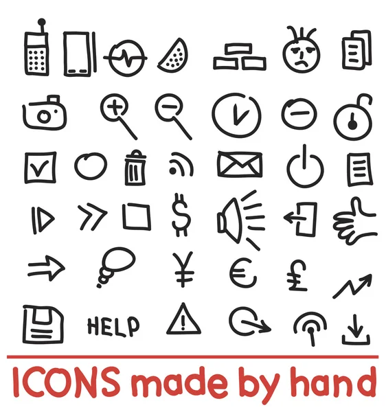 Iconos hechos a mano — Archivo Imágenes Vectoriales