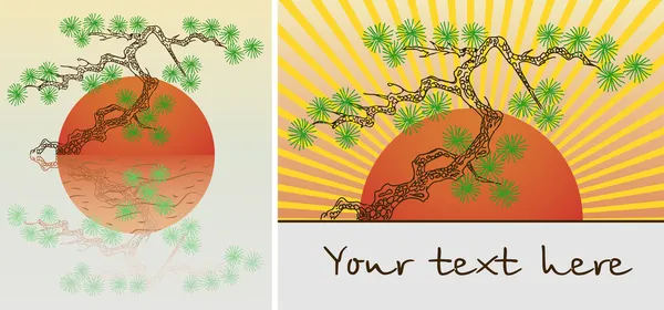 Рослина в горщику сосновому бонсайському дереві — стоковий вектор