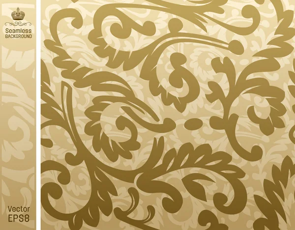 Fond sans couture fleuri beige — Image vectorielle