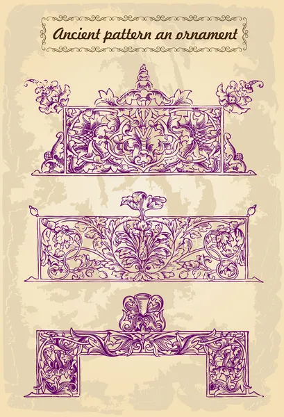 Gouden ornamenten frames. vector oude set — Stockvector
