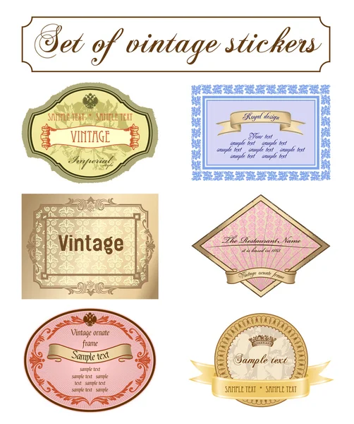Vektorové vintage sada. romantický rámečky ozdobné popisek — Stockový vektor