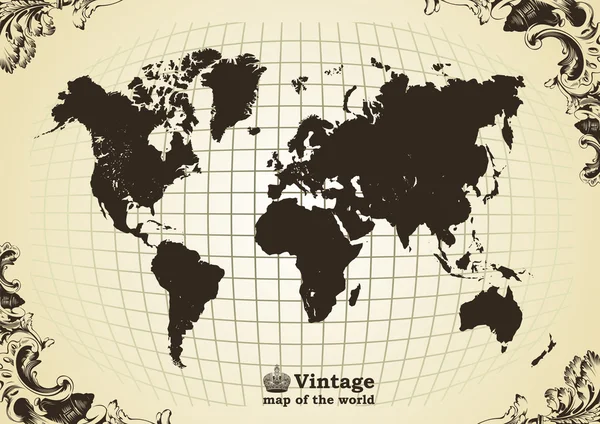 Винтажная старая карта мира — стоковый вектор