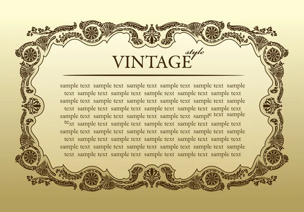 Vintage sieraad frame decoratieve - achtergrond — Stockvector