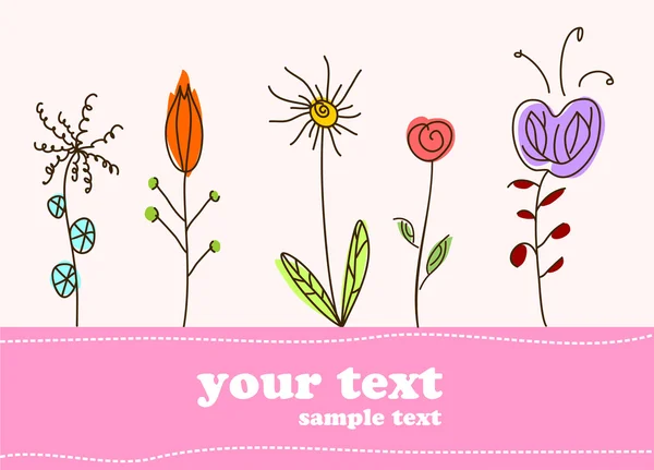 Children gift card flower background — Stock Vector
