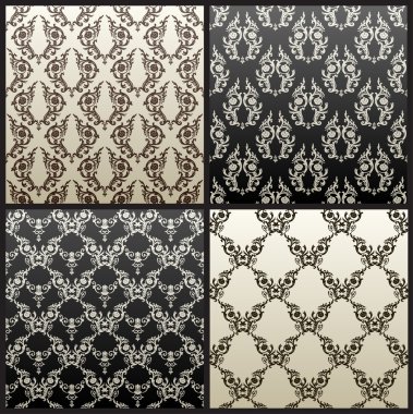 Seamless vintage vector background wallpaper black clipart