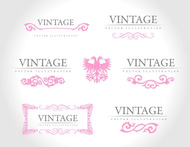 Baroque vintage royal design elements. Vector illustration clipart