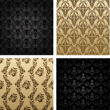 Vintage seamless background brown black baroque clipart