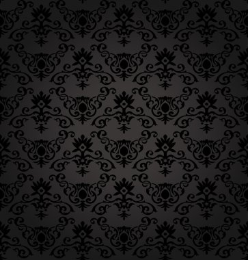 Black Seamless floral Pattern clipart