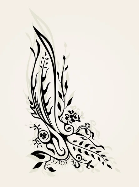 Abstract floral tatoeage decor sieraad vector — Stockvector