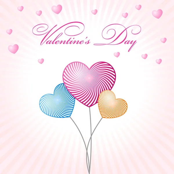 Abstrakter Glamour Herz Valentinstag Luftballons Vektor Illustration — Stockvektor