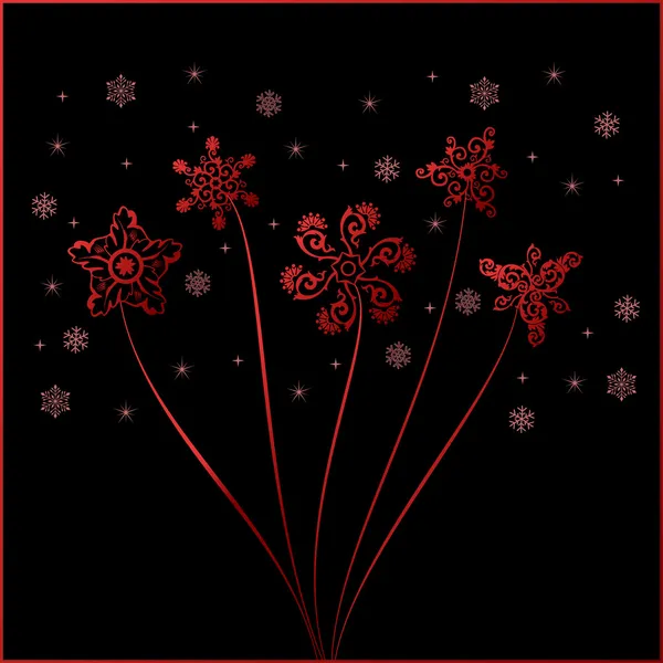 Kerstmis sneeuwvlokken vintage vector — Gratis stockfoto