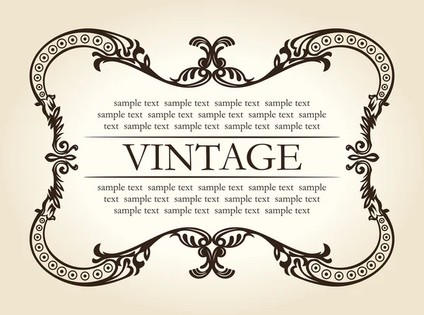 Vintage Oude Bruine Abstract Frame Sieraad Vectorillustratie — Stockvector