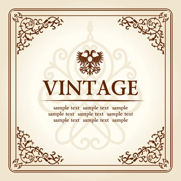 Curve vintage ornamento cornice floreale — Vettoriale Stock