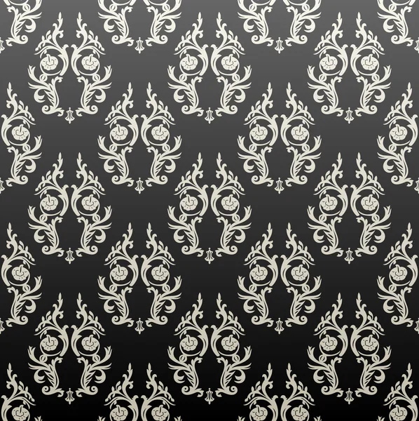 Vecteur fond vintage sans couture blanc fond d'écran noir — Image vectorielle