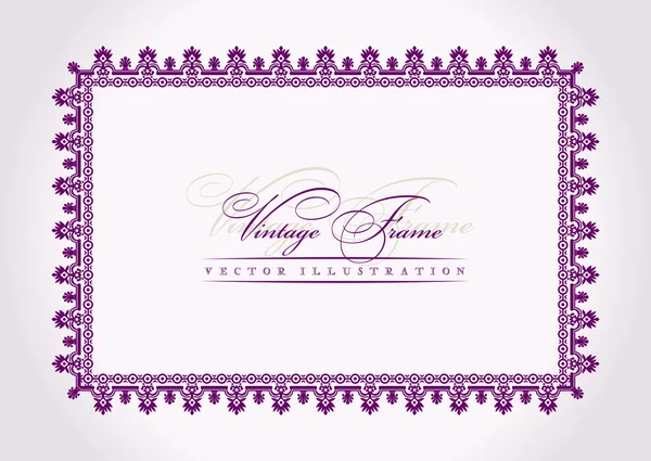 Vector moldura vintage decoração barroca ornamento lilás — Vetor de Stock