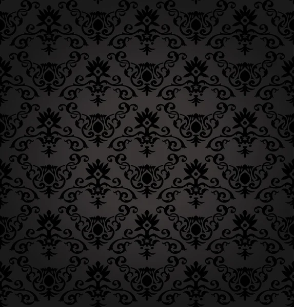 Black Seamless floral Pattern Vector Graphics