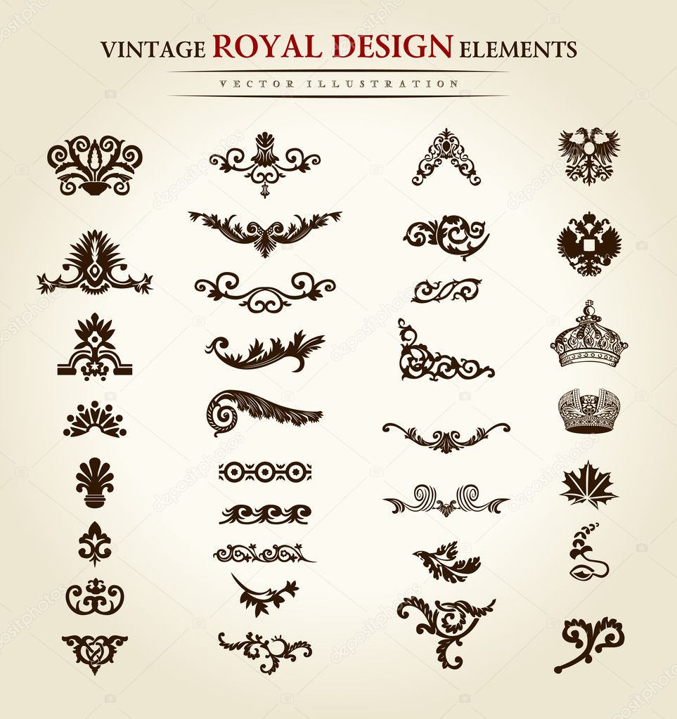 Flower vintage royal design element