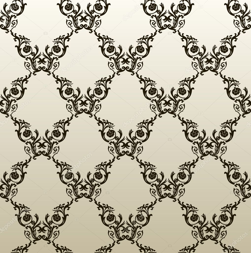 Vector seamless vintage background black white wallpaper decor